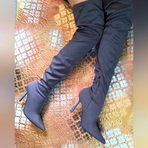 Zara Slouchy Thigh High Heeled Boots